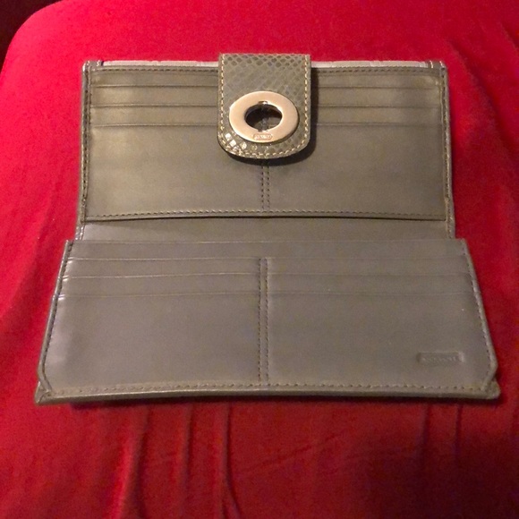 Coach Gray fabric wallet- full size checkbook - Picture 2 of 3